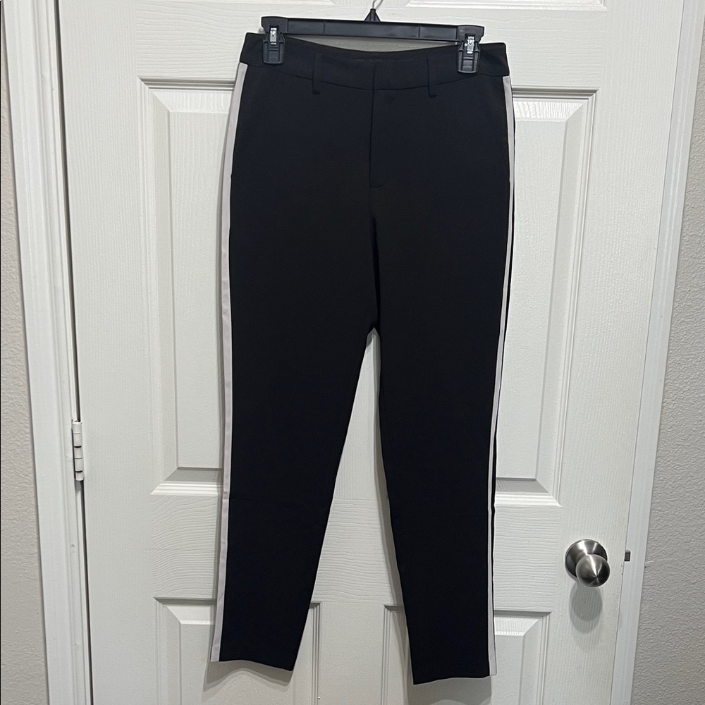 Forever 21 Black Ankle Pants with White Side Stripes